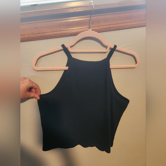 Black Ribbed Halter Top - Picture 3 of 3